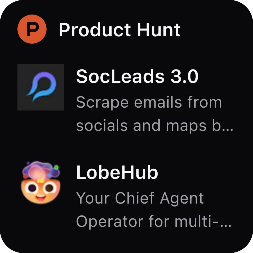 Kepo Product Hunt Feed small widget preview