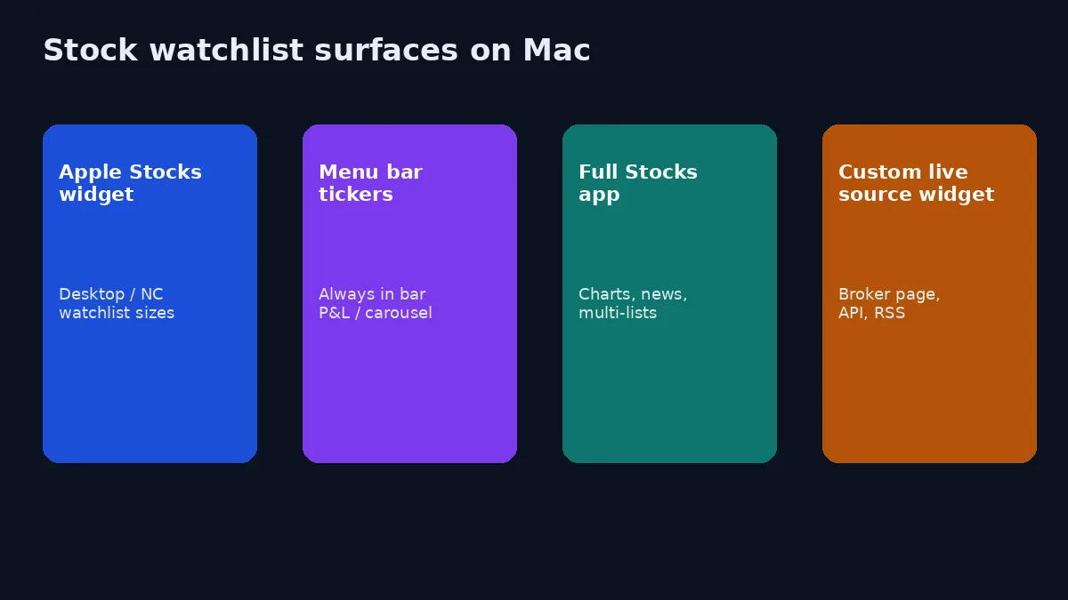 Four Mac surfaces for stock watchlists