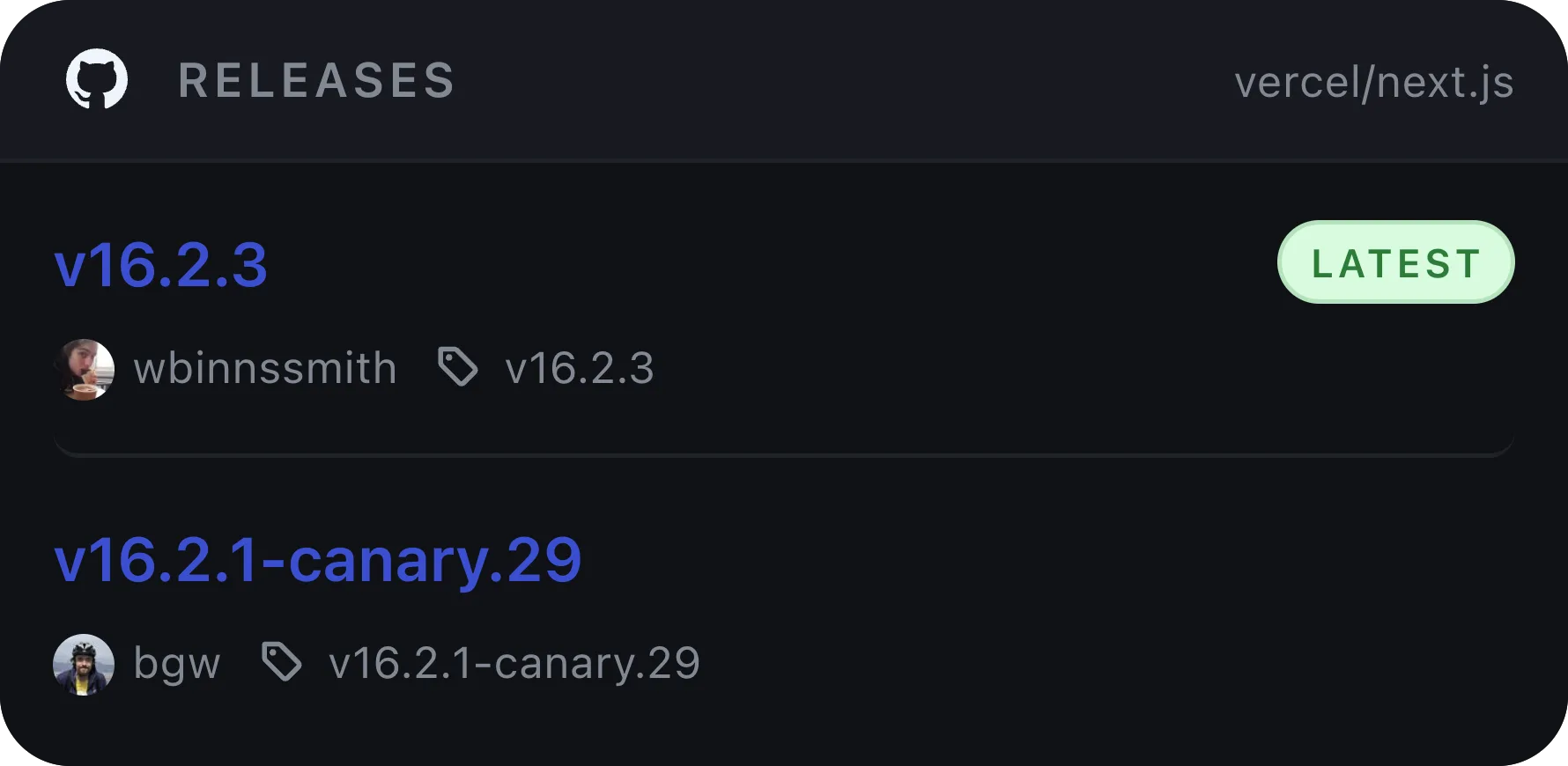 Kepo GitHub Release Watch widget preview