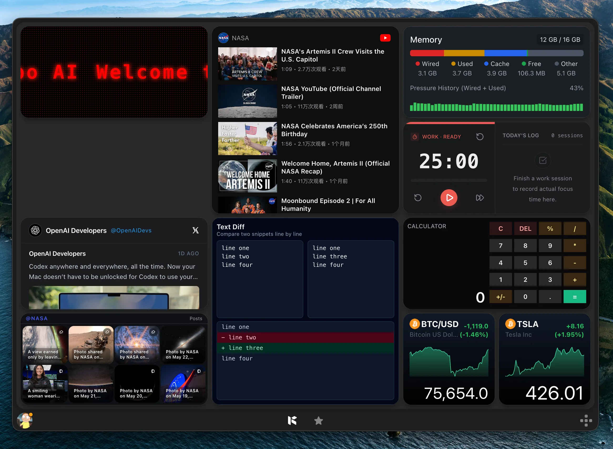 Kepo custom desktop widgets on Mac